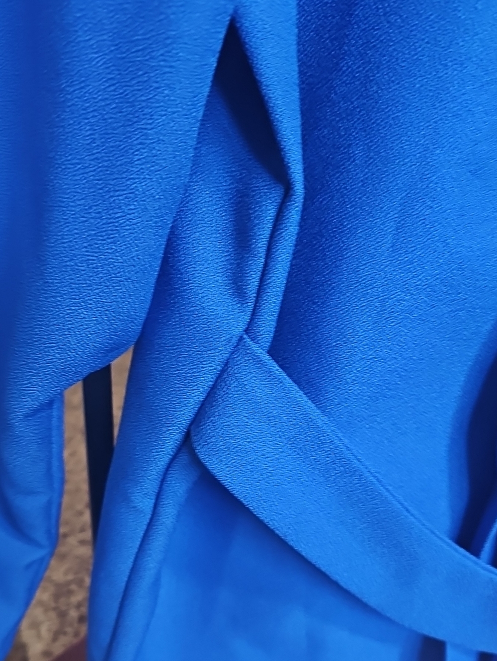 Vintage Blazer Royal Blue Pleated Back Detail 12/Large Open Jacket Suit Coat - Picture 8 of 8
